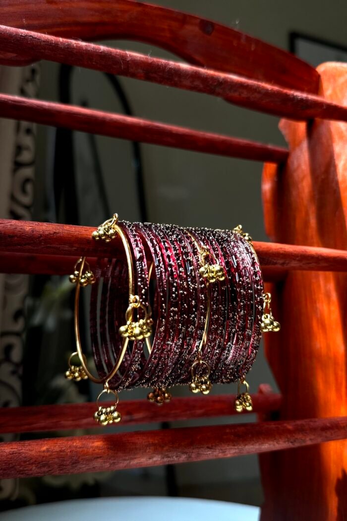 Alternative view of Arzoo Bangles Set Maroon